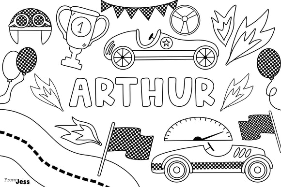 Race Car Name Poster